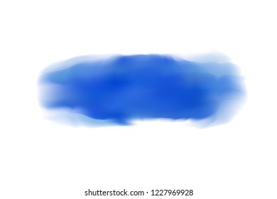 Dark blue realistic watercolor brush strokes on transparent isolated background. Vector illustration created by Mesh tool for background, wallpaper, print design.