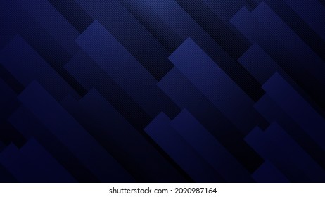 Dark blue rectangle geometric shapes with lines abstract background. Modern design element. Vector illustration