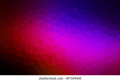 Dark blue, red abstract mosaic template. Brand-new colored illustration in blurry style with gradient. The best triangular design for your business.