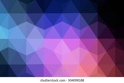 Dark blue, red abstract mosaic pattern. Creative geometric illustration in Origami style with gradient. The textured pattern can be used for background.