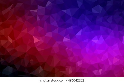 Dark blue, red abstract polygonal pattern. Triangular geometric sample with gradient.  The elegant pattern can be used as part of a brand book.