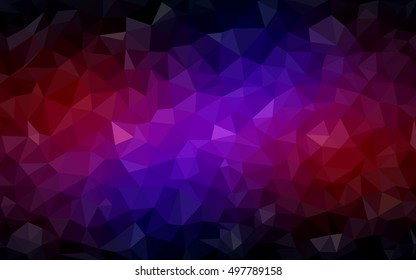 Dark blue, red abstract polygonal background. Shining illustration, which consist of triangles. The textured pattern can be used for background.