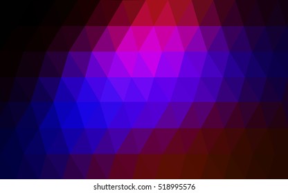 Dark blue, red abstract polygonal pattern. Creative illustration in halftone style with gradient. Brand-new design for your business.