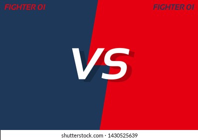 Dark blue and red abstract versus background. Versus screen design. Battle headline template. Fllat modern design.designed for Fight template