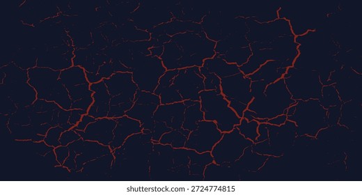 un fondo azul oscuro y rojo con grietas de textura de lava neuronas arteria para el Fondo de pantalla, fondo abstracto con líneas brillantes, Eps 10