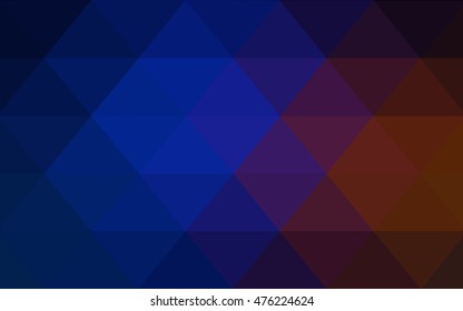 Dark blue, red blurry triangle background. Brand-new colored illustration in blurry style with gradient. The template can be used as a background for cell phones.