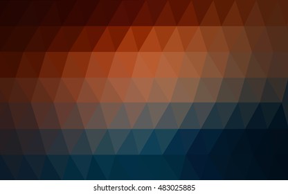 Dark blue, red blurry triangle pattern. Glitter abstract illustration with an elegant design. The completely new template can be used for your brand book.