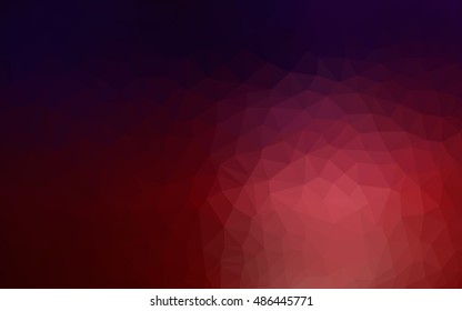 Dark blue, red blurry triangle pattern. Triangular geometric sample with gradient.  Brand-new design for your business.