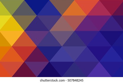 Dark blue, red blurry triangle pattern. Creative geometric illustration in Origami style with gradient. Brand-new design for your business.