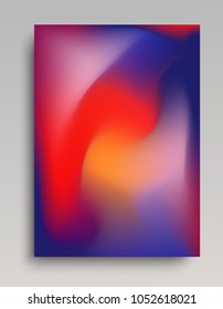 Dark blue and red gradient poster in vertical format. Naturally looking colorful volumetric gas.