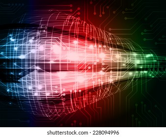 Dark blue red green Light Abstract Technology background for computer graphic website internet. circuit.