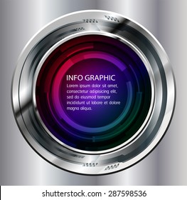 Dark blue red green silver Light circle Abstract Technology background for computer graphic website internet. text box.Brochure.card.banner. label. infographics.Metals, alloys, steel, aluminum.button