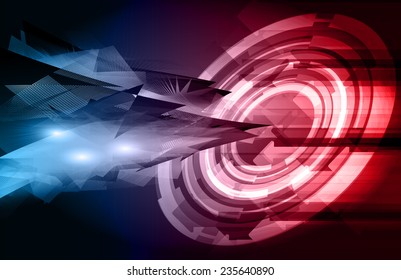 Dark blue red Light Abstract Technology background for computer graphic website internet. 