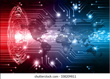 Dark blue red Light Abstract Technology background for computer graphic website internet and business.circuit.vector illustration.infographics. motion move.neon. pixel, Padlock, World Map, Global