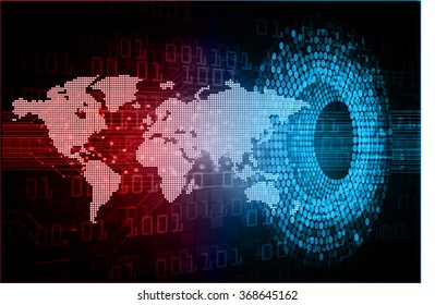 dark blue red Light Abstract Technology background for computer graphic website internet and business. circuit. illustration.digital.infographics. binary code. zero one. eye. scan virus vector world
