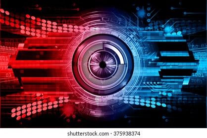Dark blue red Light Abstract Technology background for computer graphic website internet and business. circuit. vector illustration. infographics. motion move blur.neon. pixel. eye scan virus