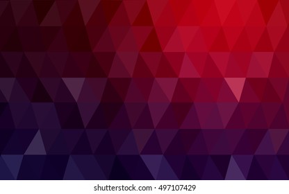 Dark blue, red low poly pattern. A completely new color illustration in a vague style. The textured pattern can be used for background.