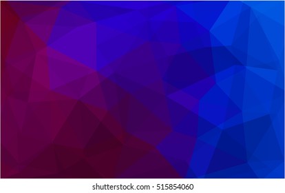 Dark blue, red low poly pattern. Creative geometric illustration in Origami style with gradient. A completely new template for your business design.