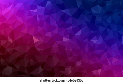 Dark Blue Red Low poly crystal background. Polygon design pattern. Low poly vector illustration, low polygon background.