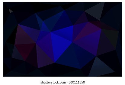 Dark Blue Red Low poly crystal background. Polygon design pattern. Low poly vector illustration, low polygon background.