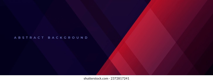 Dark blue and red modern abstract wide banner with geometric shapes. Red and blue abstract background. Vector illustration