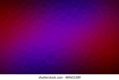 Dark blue, red polygon abstract template. Triangular geometric sample with gradient.  A new texture for your design.