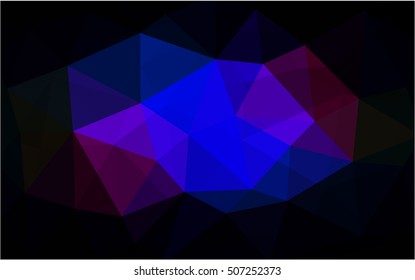Dark blue, red polygon abstract pattern. Shining illustration, which consist of triangles. The textured pattern can be used for background.
