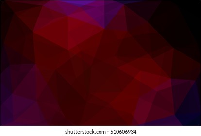 Dark blue, red polygon abstract pattern. Brand-new colored illustration in blurry style with gradient. Brand-new style for your business design.