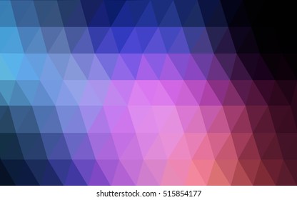 Dark blue, red polygon abstract pattern. A vague abstract illustration with gradient. The best triangular design for your business.