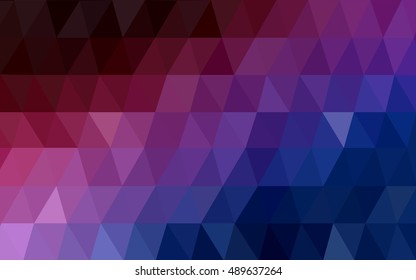 Dark blue, red polygonal background. Creative geometric illustration in Origami style with gradient. The template can be used as a background for cell phones.