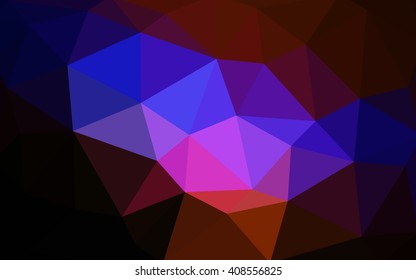 Dark blue, red polygonal illustration, which consist of triangles. Triangular design for your business. Geometric background in Origami style with gradient.