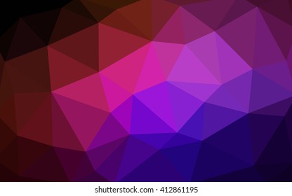 Dark blue, red polygonal illustration, which consist of triangles. Triangular design for your business. Geometric background in Origami style with gradient.