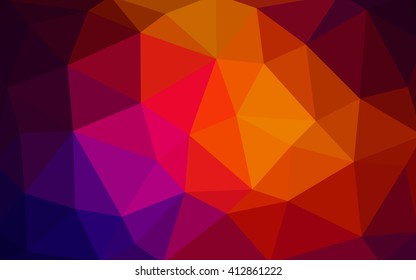 Dark blue, red polygonal illustration, which consist of triangles. Triangular design for your business. Geometric background in Origami style with gradient.