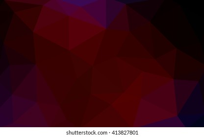 Dark blue, red polygonal illustration, which consist of triangles. Triangular design for your business. Geometric background in Origami style with gradient.