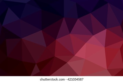 Dark blue, red polygonal illustration, which consist of triangles. Triangular design for your business. Geometric background in Origami style with gradient.