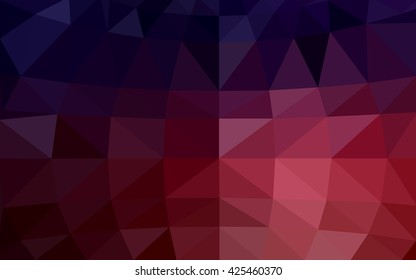 Dark blue, red polygonal illustration, which consist of triangles. Triangular design for your business. Geometric background in Origami style with gradient.