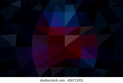 Dark blue, red polygonal illustration, which consist of triangles. Triangular design for your business. Geometric background in Origami style with gradient.