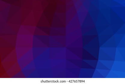 Dark blue, red polygonal illustration, which consist of triangles. Triangular design for your business. Geometric background in Origami style with gradient.