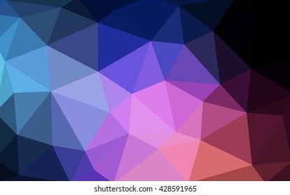 Dark blue, red polygonal illustration, which consist of triangles. Triangular design for your business. Geometric background in Origami style with gradient.