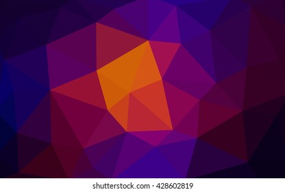 Dark blue, red polygonal illustration, which consist of triangles. Triangular design for your business. Geometric background in Origami style with gradient.