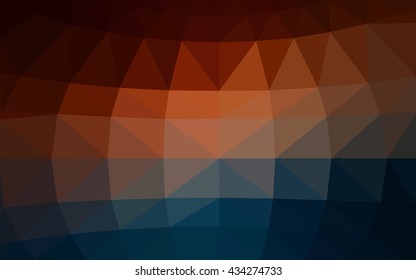 Dark blue, red polygonal illustration, which consist of triangles. Triangular design for your business. Geometric background in Origami style with gradient.