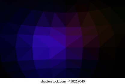 Dark blue, red polygonal illustration, which consist of triangles. Triangular design for your business. Geometric background in Origami style with gradient.
