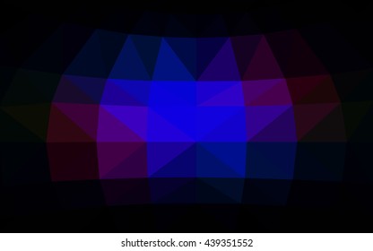 Dark blue, red polygonal illustration, which consist of triangles. Triangular design for your business. Geometric background in Origami style with gradient.