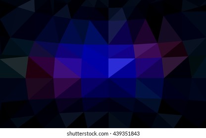 Dark blue, red polygonal illustration, which consist of triangles. Triangular design for your business. Geometric background in Origami style with gradient.