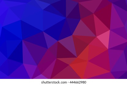 Dark blue, red polygonal illustration, which consist of triangles. Triangular design for your business. Geometric background in Origami style with gradient.