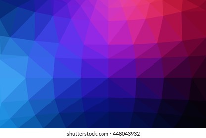 Dark blue, red polygonal illustration, which consist of triangles. Triangular design for your business. Geometric background in Origami style with gradient.