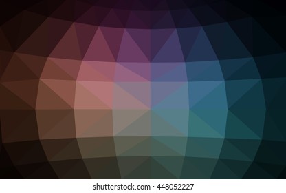 Dark blue, red polygonal illustration, which consist of triangles. Triangular design for your business. Geometric background in Origami style with gradient.