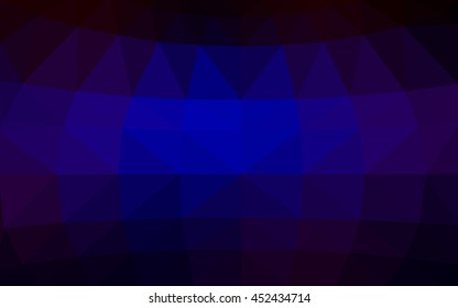 Dark blue, red polygonal illustration, which consist of triangles. Triangular design for your business. Geometric background in Origami style with gradient.