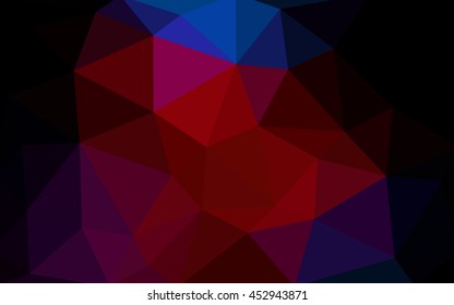 Dark blue, red polygonal illustration, which consist of triangles. Triangular design for your business. Geometric background in Origami style with gradient.