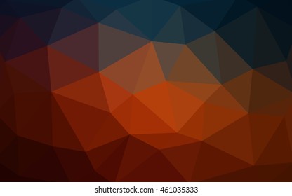 Dark blue, red polygonal illustration, which consist of triangles. Triangular design for your business. Geometric background in Origami style with gradient.